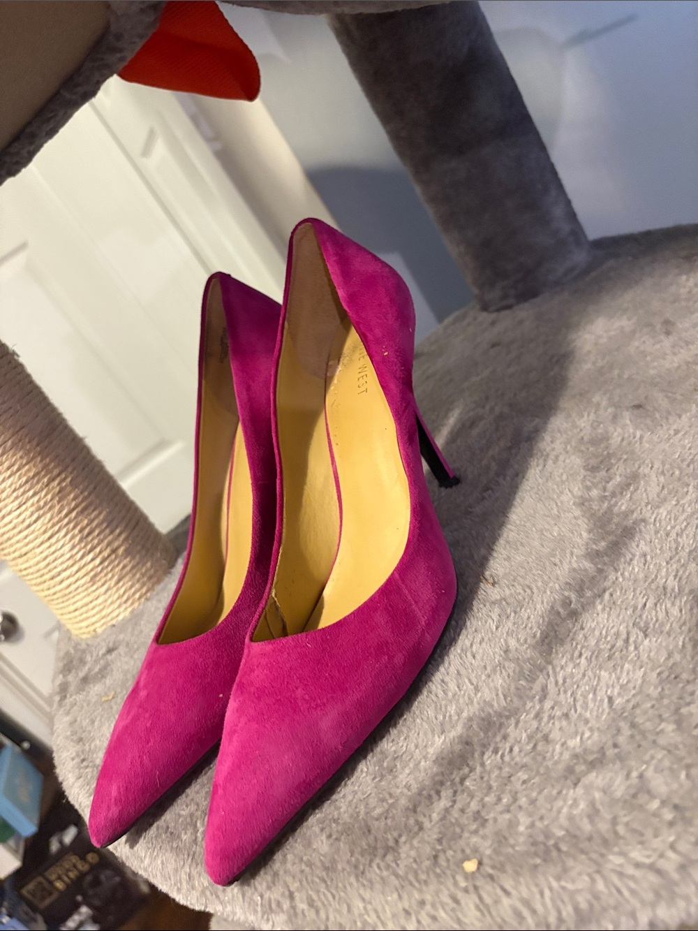 Nine West Magenta Suede Pointed-Toe Pumps - Picture 5 of 6